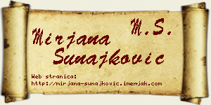 Mirjana Sunajković vizit kartica